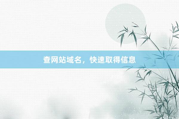 查网站域名，快速取得信息